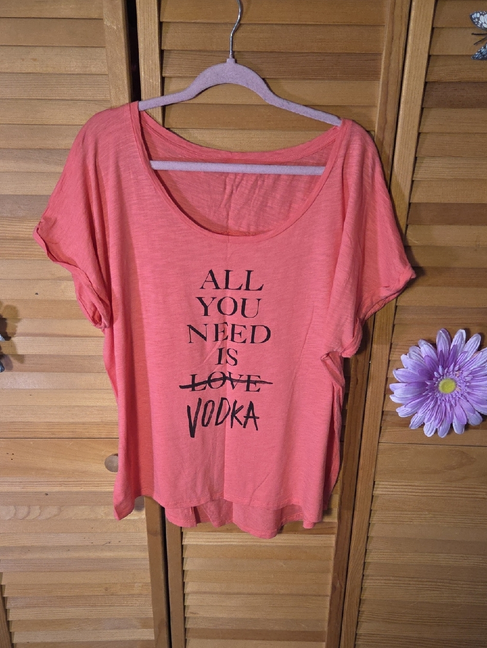 Torrid Women’s Coral Graphic Tee - 'All You Need Is Vodka'